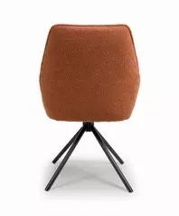 Luna Boucle Dining Chair - Rust Orange